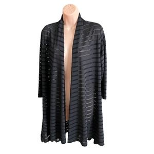 Vivian Wong open front  Black Duster  - Size Large